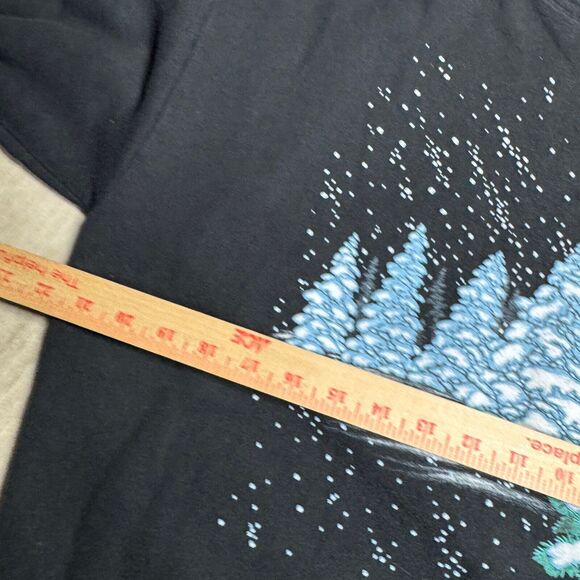 Black Sweatshirt with Winter Scene Design - Picture 4 of 6